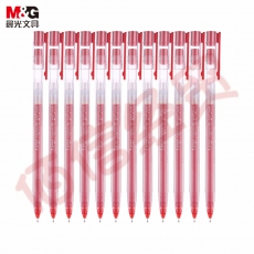 ■晨光0.5mm红色中性笔-笔杆笔芯一体化水笔 12支/盒AGPY5501