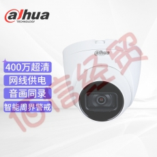 大华dahua监控摄像头 400万网络高清半球 POE供电可拾音 星光级摄像机防水防尘DH-IPC-HDW4443T-A镜头3.6MM