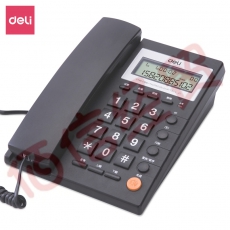 得力（deli)电话机座机 固定电话 办公家用  免提通话 可接分机 785黑 一年质保
