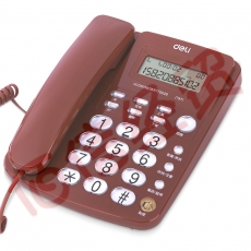 得力（deli)电话机座机 固定电话 办公家用 大容量存储 防雷、抗电磁干扰 787红
