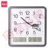 得力(deli)现代简约创意挂钟 万年历温湿度显示创意时钟低噪音挂钟 8823