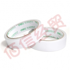 得力 30403棉纸双面胶带24mm*10y*80um(白)(12卷/袋)
