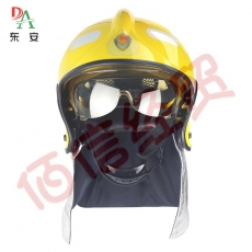东安（DA）FTK Q/F 14款消防认证欧式全防护头盔 消防员灭火防护头盔微型消防站配置 黄 均码