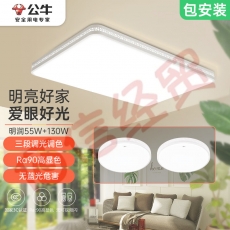 公牛（BULL）吸顶灯 明润MX-C130D-BS客厅灯全屋灯北欧现代简约 3灯：客厅+卧室x2
