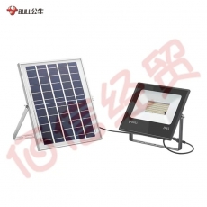 公牛 太阳能投光灯 智能光控 LED户外庭院工地公园路灯 25W-6500K 适用30~40m² MG-B025A-AE IP65 银黑 个