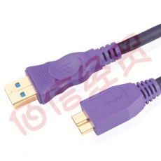 金佳佰业高速USB3.0数据线加长 移动硬盘数据线充电线 note3通用数据线microB 浅紫色 1.8米
