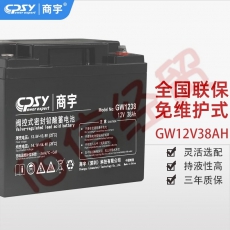 商宇UPS电池 GW1238阀控式密封铅酸ZR蓄电池12V38AH 适用于UPS不间断电源 支持定制