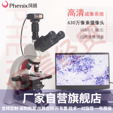 Phenix凤凰三目生物显微镜PH100-3B41L-IPL专业级无限远光学系统高倍高清实验室医学用 套餐五显微镜+1600万USB3.0接电脑松下芯片