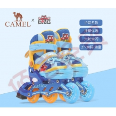 骆驼（CAMEL）【小怪兽】儿童溜冰鞋初学者青少年直排轮滑鞋男女旱冰鞋套装 YOS2160001，蓝色（幼童三轮） M（35-38码）