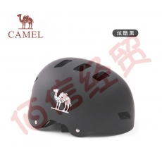 骆驼（CAMEL）滑板护具成人头盔套装专业全套轮滑溜冰女儿童防摔平衡车护膝 Y33BA6D075，炫酷黑 S