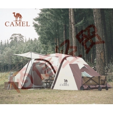 骆驼（CAMEL）【猎户座I】户外充气帐篷精致露营两室一厅遮阳防雨野营便携帐篷 V103，米白/咖啡（双极星）