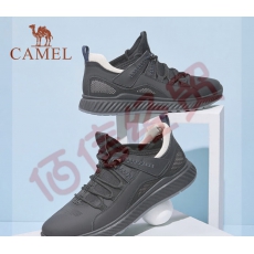 骆驼（CAMEL）男鞋网布透气系带春夏休闲运动鞋男士跑步鞋 A112161250，黑色，男 38