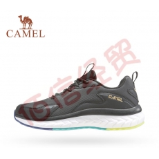 骆驼（CAMEL） 运动休闲男鞋皮面男款跑步鞋 A132304845，黑色，男 40
