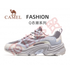 骆驼（CAMEL）【Q态潮系列】运动鞋男士2023春夏时尚拼接防滑跑鞋男 X13S304007，雾灰/沙暴灰，男 38