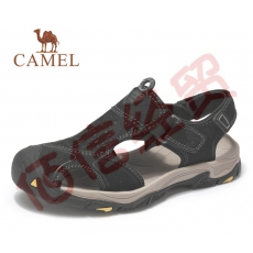 骆驼（CAMEL） 男鞋 休闲凉鞋男时尚百搭磨砂青年户外沙滩鞋 A022307342，黑色，男 38