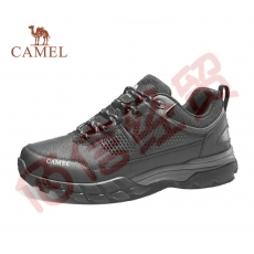 骆驼（CAMEL）男鞋登山鞋男士低帮透气爬山运动鞋耐磨徒步鞋男 3135，黑/灰，男款 38