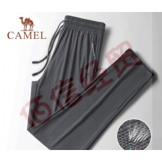 骆驼（CAMEL）运动裤男薄款冰丝裤舒适宽松直筒梭织长裤男装休闲卫裤 XAP435178，黑色（偏小一码） XXXL