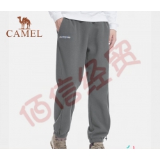 骆驼（CAMEL）户外抓绒长裤男款款保暖亲肤简约宽松潮流休闲裤 A1W22O2107，墨灰，男款 XL