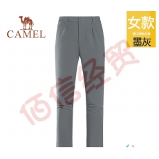 骆驼（CAMEL） 户外软壳裤长裤男款防泼水肤舒适耐穿女款 A0W131146，墨灰，女 S