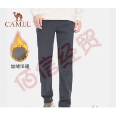 骆驼（CAMEL）户外软壳裤长裤男款保暖休闲裤防泼水防风登山裤 A1W2VV125，墨蓝，男 XL