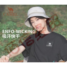 骆驼（CAMEL）[山系露营]户外速干2023春夏快干弹力T恤男女 幻影黑，男女同款，女拍小一码 M