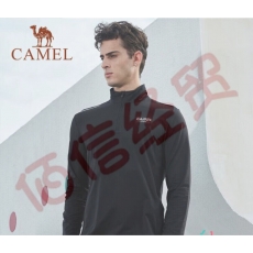 骆驼（CAMEL） 运动服男女长袖t恤跑步健身上衣透气训练衣服 C0W240635-1，基础黑，男 XXL