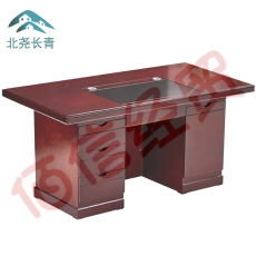 北尧长青办公桌老板桌写字台贴木皮办公桌BY-JLZ160红色包安装