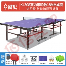 健伦（JEEANLEAN） 乒乓球桌室内家用可折叠比赛专业标准移动乒乓球台户外 进阶款KL308（室内带轮加厚）