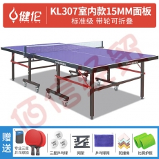 健伦（JEEANLEAN） 乒乓球桌室内家用可折叠比赛专业标准移动乒乓球台户外 标准款KL307（室内带轮）