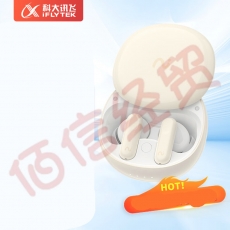 科大讯飞（iFLYTEK）录音降噪会议耳机Nano 皓月白 无线蓝牙耳机主动降噪入耳式 超长续航 录音转文字翻译苹果华为通用