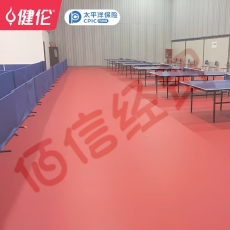 健伦室内乒乓球场馆防滑塑胶地垫地胶塑胶运动地板 PVC训练布纹5mm