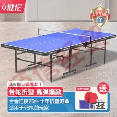 健伦乒乓球桌室内球馆家用带轮可折叠移动标准乒乓球台JL3307