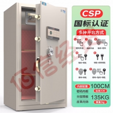 虎牌保险柜家用小型国标认证指纹密码办公保险箱加厚全钢防盗可入墙入柜夹万保密柜 灵耀系列 100cm