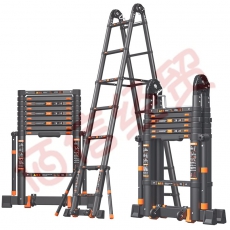 巴芬 德国品牌伸缩梯子家用折叠人字梯加厚多功能铝合金工程升降楼梯 六脚人字梯5.5+5.5米
