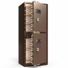 虎牌保险柜家用办公大型指纹密码全钢防盗双门入墙财务专用保险箱 180cm 咖啡金