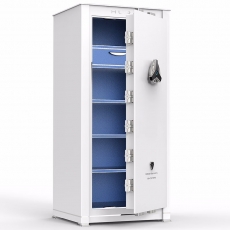 虎牌保险柜家用办公大型指纹密码保险箱国标认证豪华高端防盗柜收纳皮革抽屉柜 150cm 天籁系列 月影白