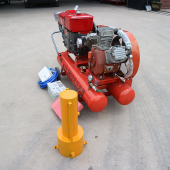 利晨便携式气动柴油打桩机植桩机河堤防汛抗洪抢险光伏建筑防护栏木桩 大型柴油打桩机黄色