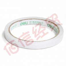 得力 30402棉纸双面胶带18mm*10y*80um(白)(16卷/袋)