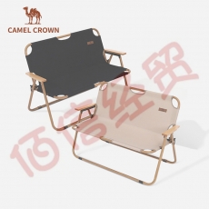 骆驼CAMELCROWN户外精致露营折叠椅便携式钓鱼凳躺椅导演椅子野外双人克米特椅 1142253023，沙色