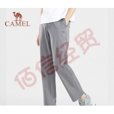 骆驼（CAMEL）速干裤男薄款透气弹力快干休闲裤直筒轻薄运动裤子男 T1S296960，深灰，男款 XL