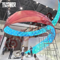 聚徽 LED柔性屏小间距大型全彩显示屏拼接弧形大屏幕曲面球形异形圆柱屏软模组天幕 室内P2柔性屏（1㎡）